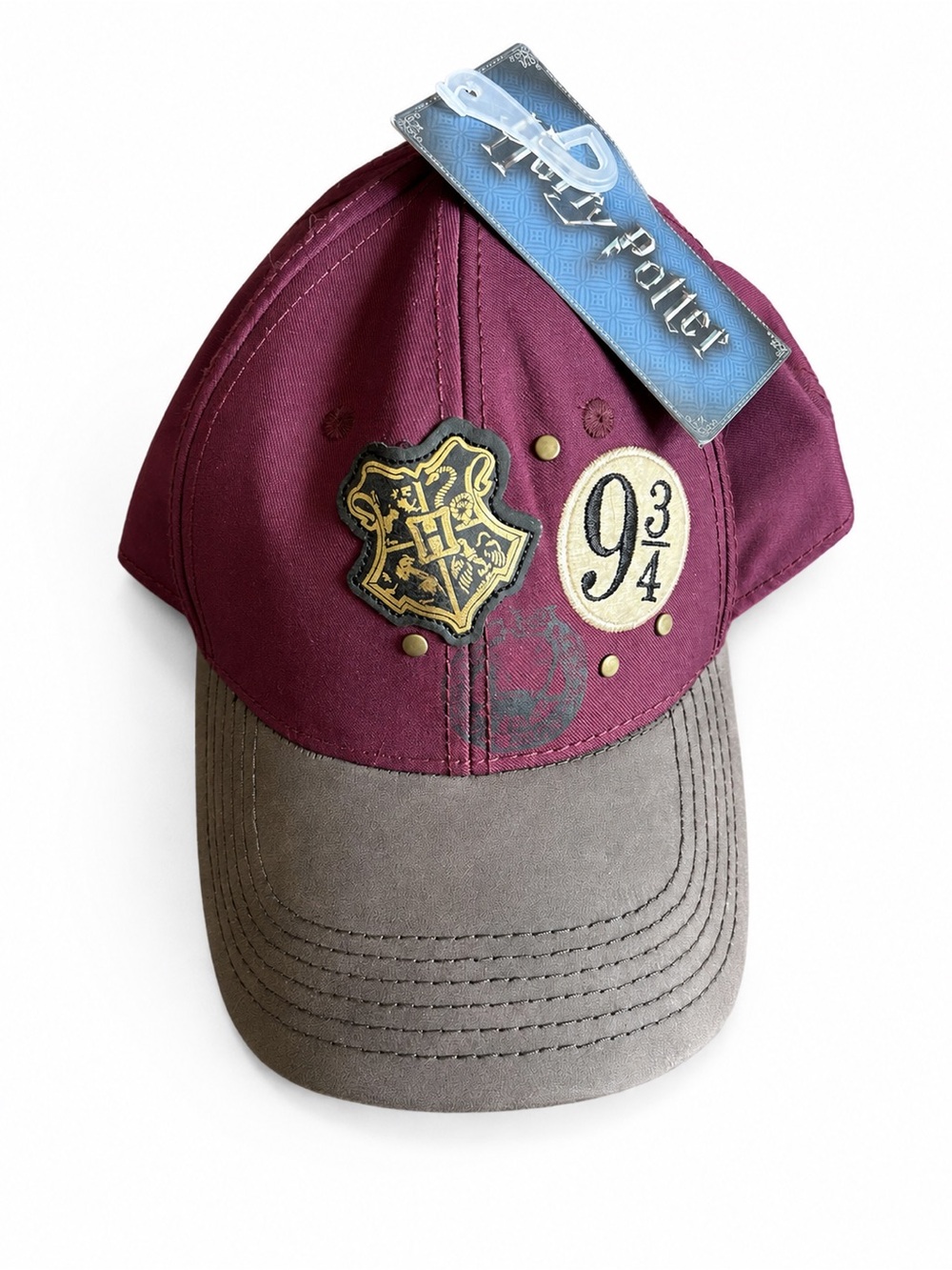 Warner Bros. Kids' Burgundy and Brown Hogwarts 9 3/4 Crest Cap